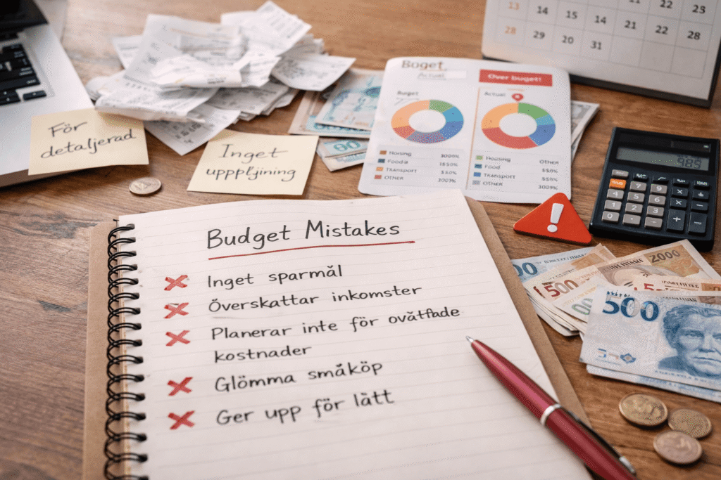 Vanliga misstag när man gör en budget