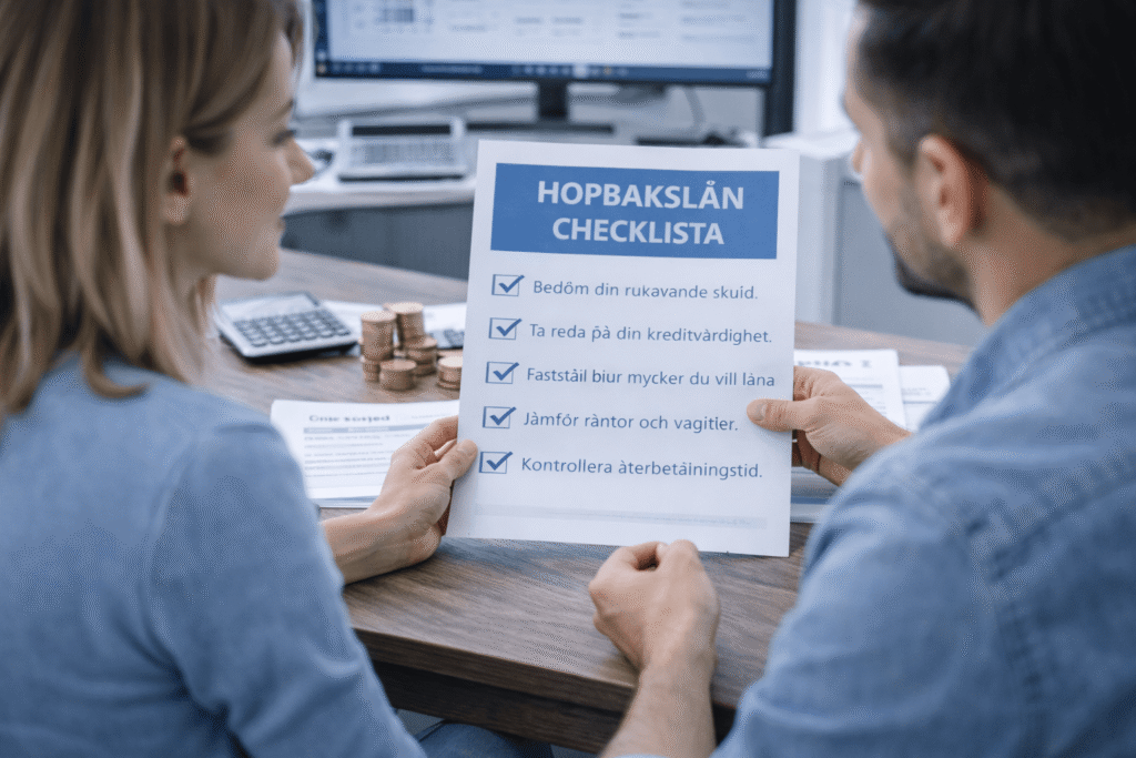 Checklista innan du jämför hopbakslån